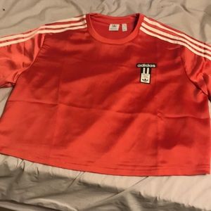 Adidas women’s red crop top